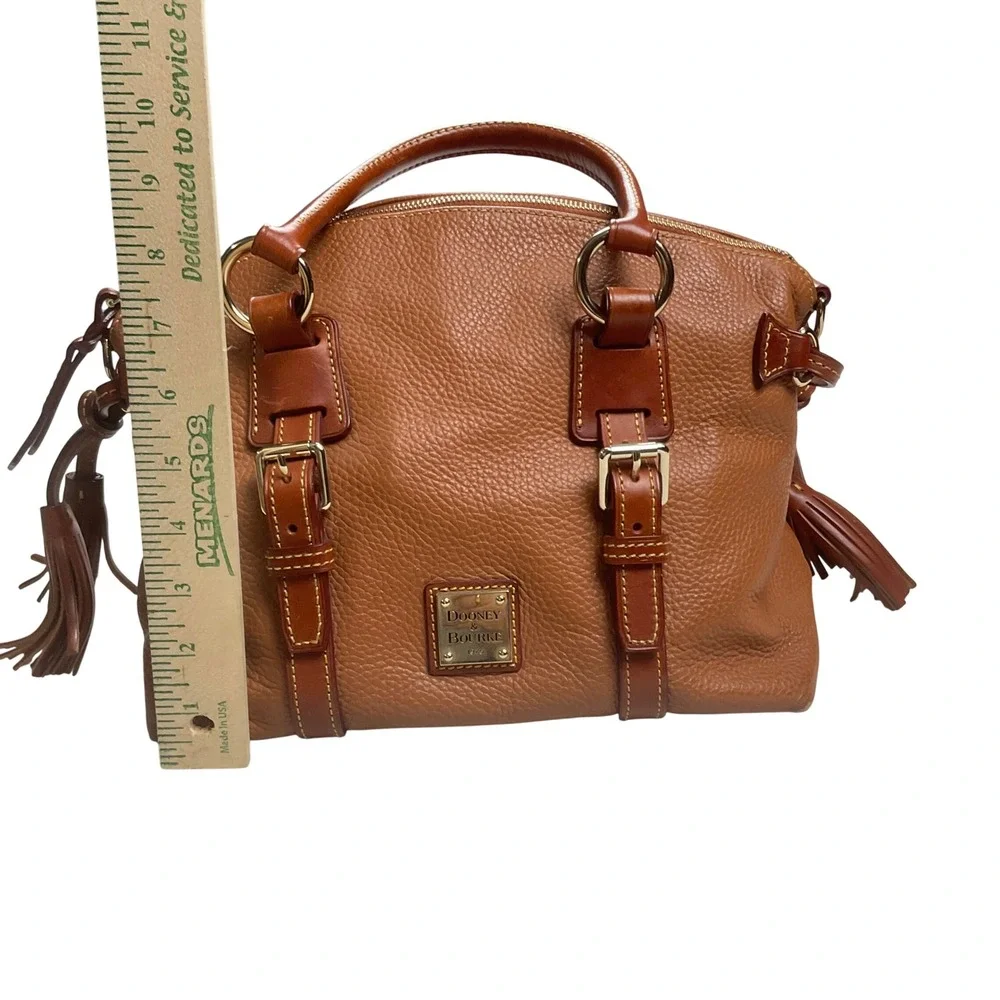 Dooney & Bourke Satchel Women Medium Ginger Pebbled Leather Good‎ Tassel Buckle